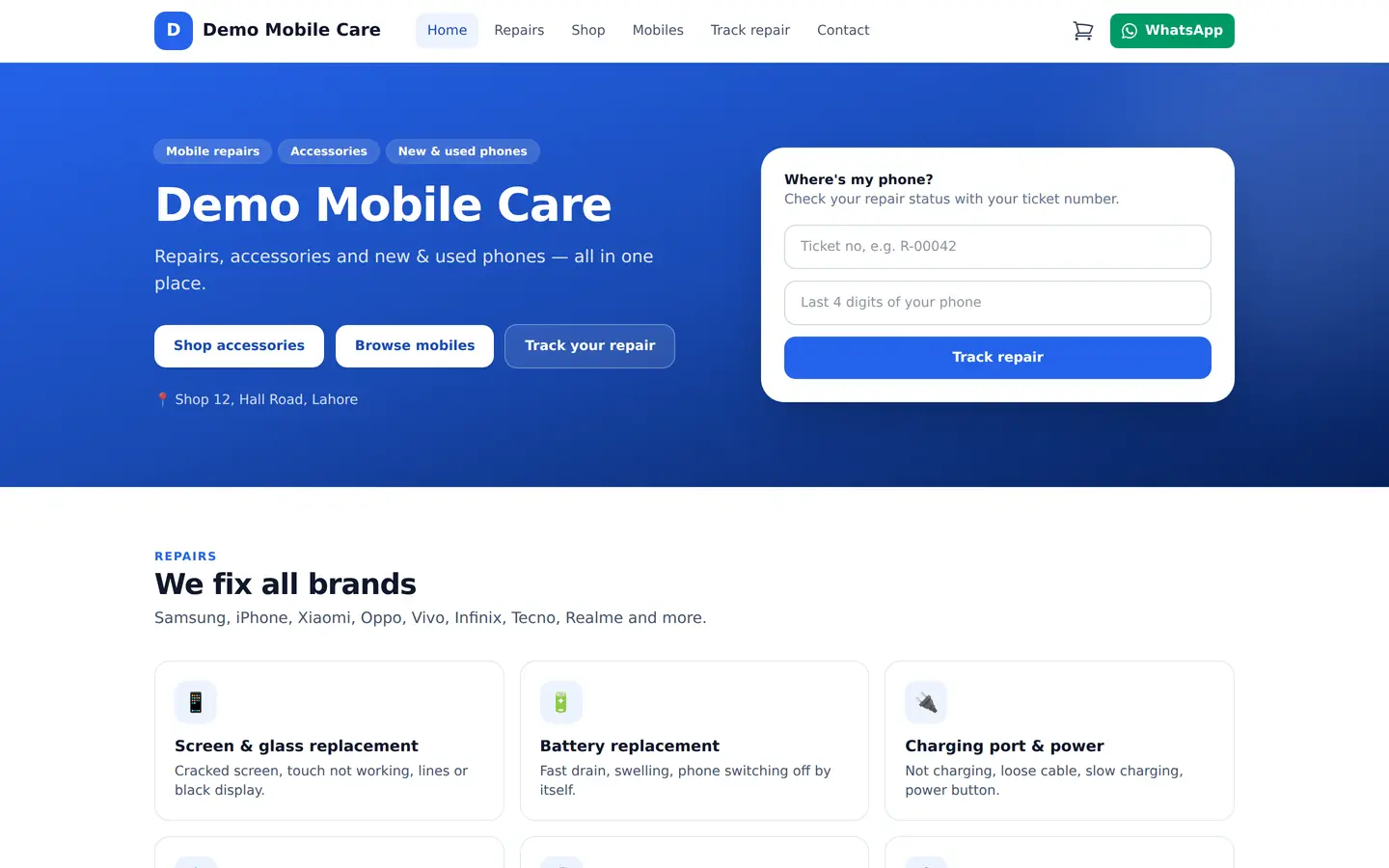 Your own website — Mobwala